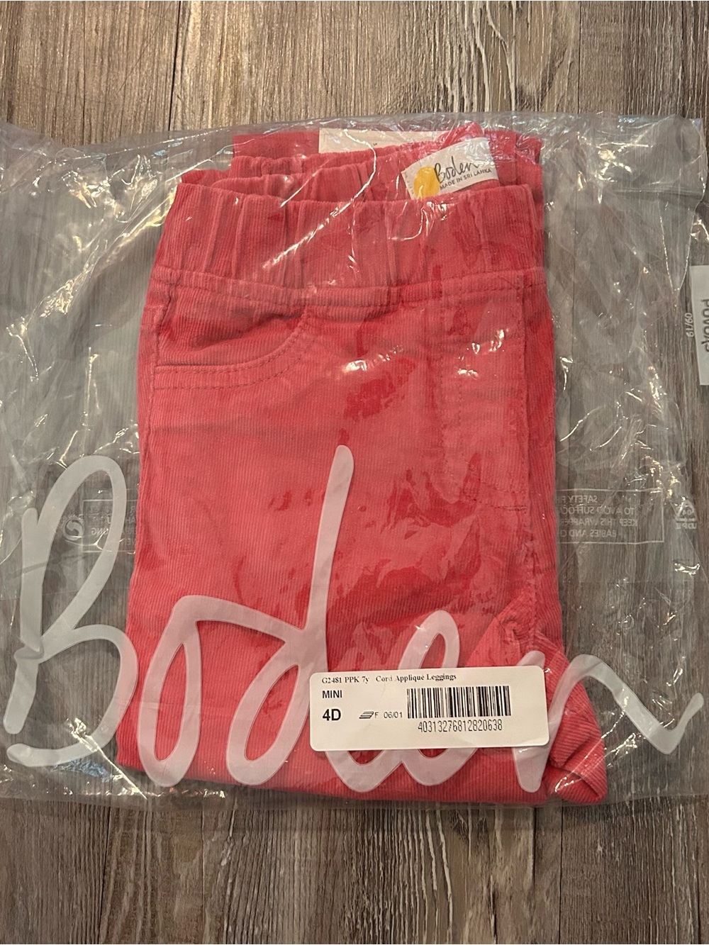 Mini Boden Pink Corduroy Cloud Pants